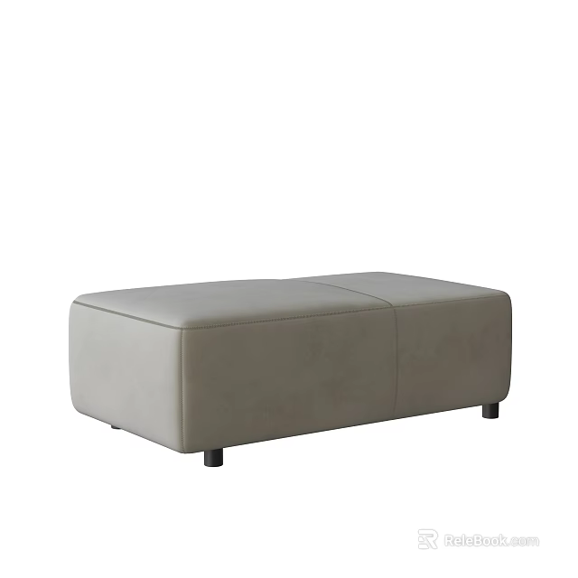 Modern Sectional Sofa With Light Gray Fabric Upholstery And Sturdy Black Legs 3d model 