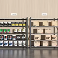 Shelf display rack carton paint bucket oil bucket container display cabinet cardboard box 3d model