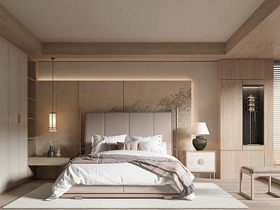 New Chinese bedroom combination model