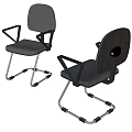 Black Office Chair With Seat Backrest Metal Frame And Armrests Design