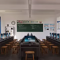 Modern Classroom School Microcomputer Classroom 3d model