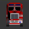 Red Fire Truck With 911 Logo Blue Emergency Lights And White Stripes