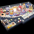 Indoor Playground With Colorful Slides Climbing Frames Sandpit Fun Children Activity Space