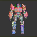 3D Rendered Robot Character With Mechanical Red Blue Design And Detailed Metallic Parts