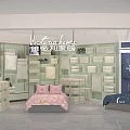 Modern Home Goods Store Showcasing Bedding Sets Pillows Blankets Shelves And Display Area