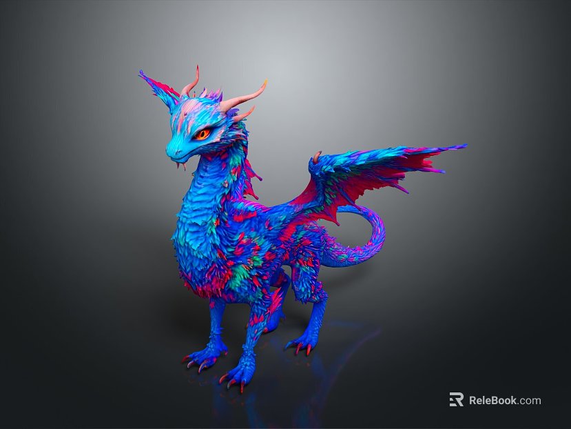 Fantasy Style Blue Dragon Wings Horn Claw Scale Eye Tail Fantasy Creatures Mythical Characters Fantastic Birds Fantastic Birds Fantastic Birds texture