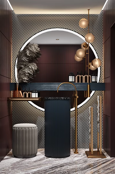 Light Luxury Washing Table Washing Table Basin Combination 3d model