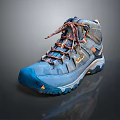 High Top Hiking Boots In Blue Gray With Colorful Laces And Non Slip Sole