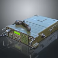Vintage Military Portable Radio Communication Equipment With Handset And Control Panel