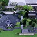 Traditional Chinese Garden Landscape With Pavilion Pond Bamboo And Stone Pathways