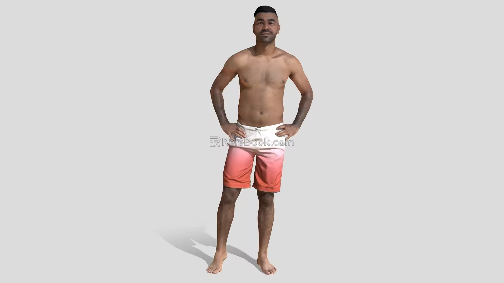 Modern Characters Western Men Static Characters Background Characters Realistic Characters Scanning Characters Beach Seaside Vacation Standing Posture 3d model