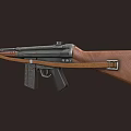 Vintage Rifle With Wooden Stock Metal Barrel And Magazine Classic Firearm Design