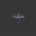 Futuristic Blue Sci Fi Spaceship With Streamlined Design And Detailed Structure