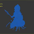 Duck Knight In Armor Riding Giant Ant With Spear And Green Shield Emblem