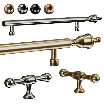 Various Design Door Handles With Gold And Silver Metal Finishes For Home Decor 3d model