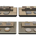 New Chinese Chess Table and Chair Chess Table Chess Go 3d model