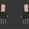 Innovative Bionic Hands Design With Black Glove Metallic Fingers And Lifelike Skin Wrist
