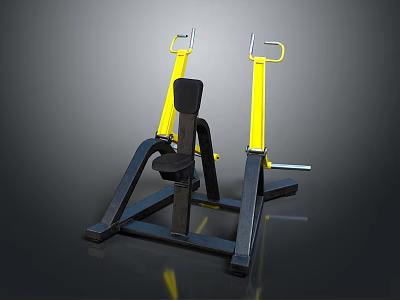 Home Fitness Equipment Strength Training Machine With Yellow Frames Black Seat And Stable Structure 3d model