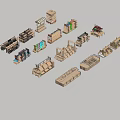 Modern shopping mall supermarket container rack shelf display cabinet 3d model