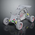 Off Road Buggy Featuring Number 28 Large Tires Open Frame And Suspension System