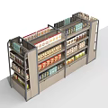 Modern Retail Display Shelves With Multilayer Design And Various Store Products