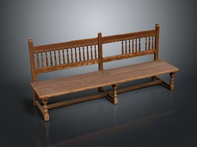 Traditional Wooden Leisure Chair Featuring Carved Backrest Classic Design And Sturdy Legs 3d model