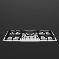 Modern Kitchen Gas Stove Appliance With Multiple Burners And Sleek Metal Design
