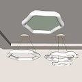 Minimalist Ceiling Lighting Combination With Hexagonal Circular And Cloud Shaped White Lamps For Soft Light 3d model