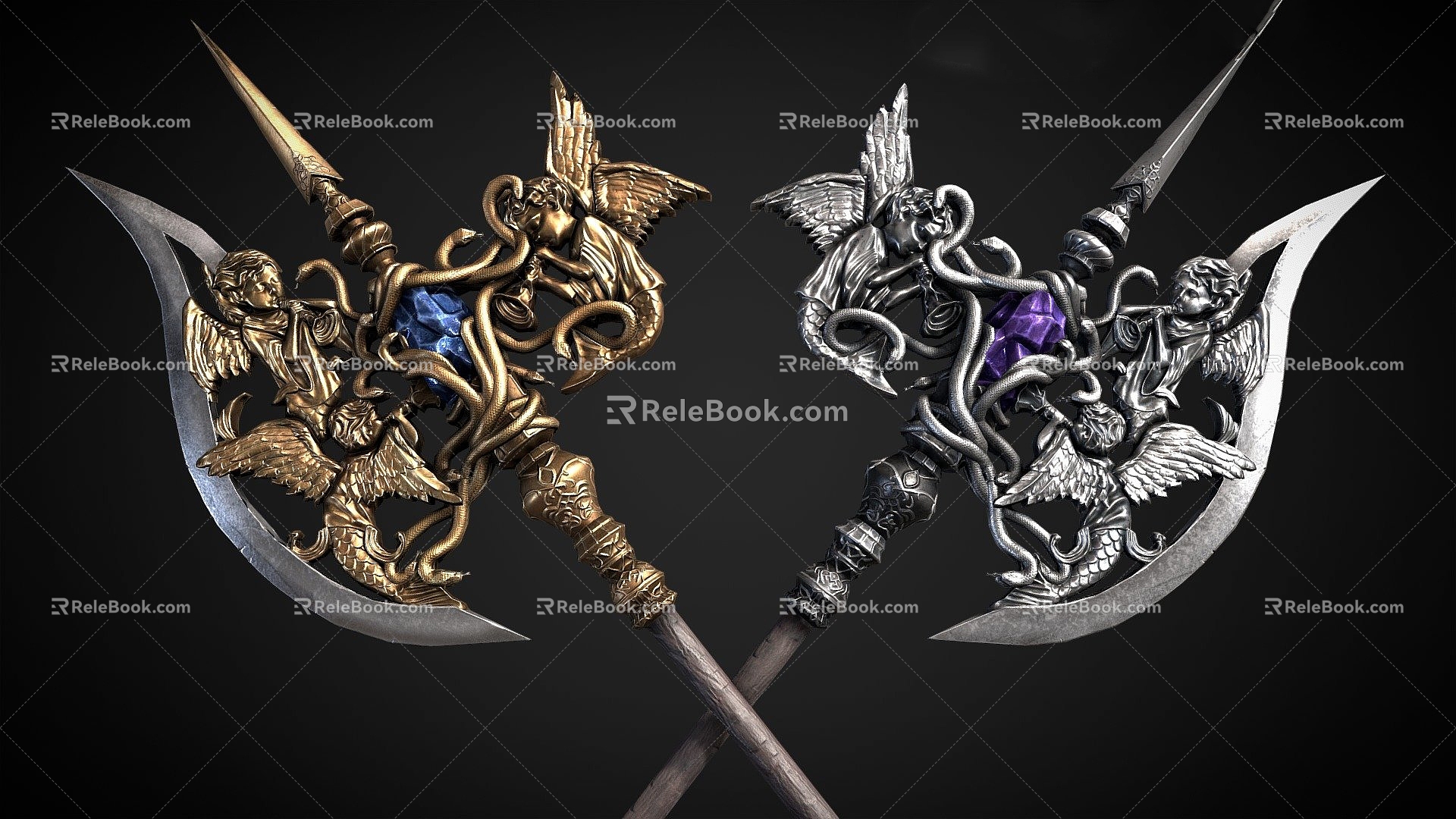 Medieval Dark Fantasy Weapons 3d model