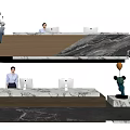 Modern Company Reception Area Bar Reception Desk 3d model