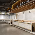 Spacious Supermarket Department Store Interior With Shelves Products And Bright Lighting