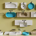 Wash basin faucet counter basin 3d model