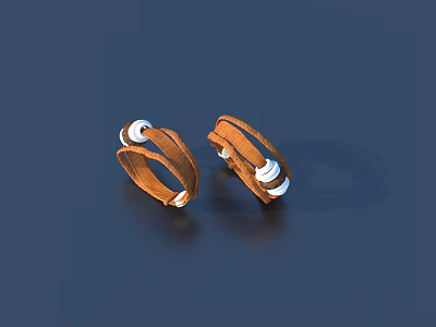 Practical Brown Straps With White Fasteners For Daily Household Use Items 3d model