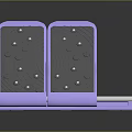 Modern Purple Storage Cabinet Rack With Double Gray Panels And Water Drop Decorations