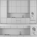 Modern Kitchen Cabinets With White Design Wooden Panels Marble Countertop And Appliances