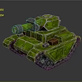 Green Military Tank 3D Model With Cannon Tracks And Detailed Armored Design