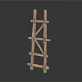 Handmade Rustic Small Wooden Ladder with Natural Wood Texture as Decorative Home Living Supplies