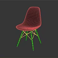 Black Modern Chair With Wooden Legs And Plastic Seat Minimalist Design