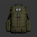 Military Green Backpack With JCTG Logo Durable Design And Multiple Pockets 3d model