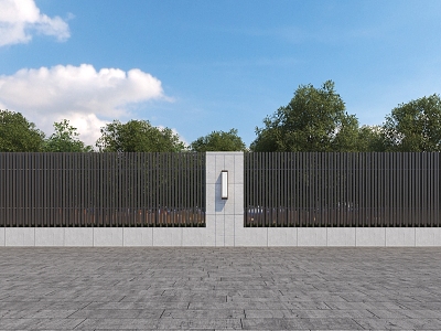 Modern Fence Wall 3d model