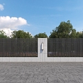 Modern Fence Wall 3d model