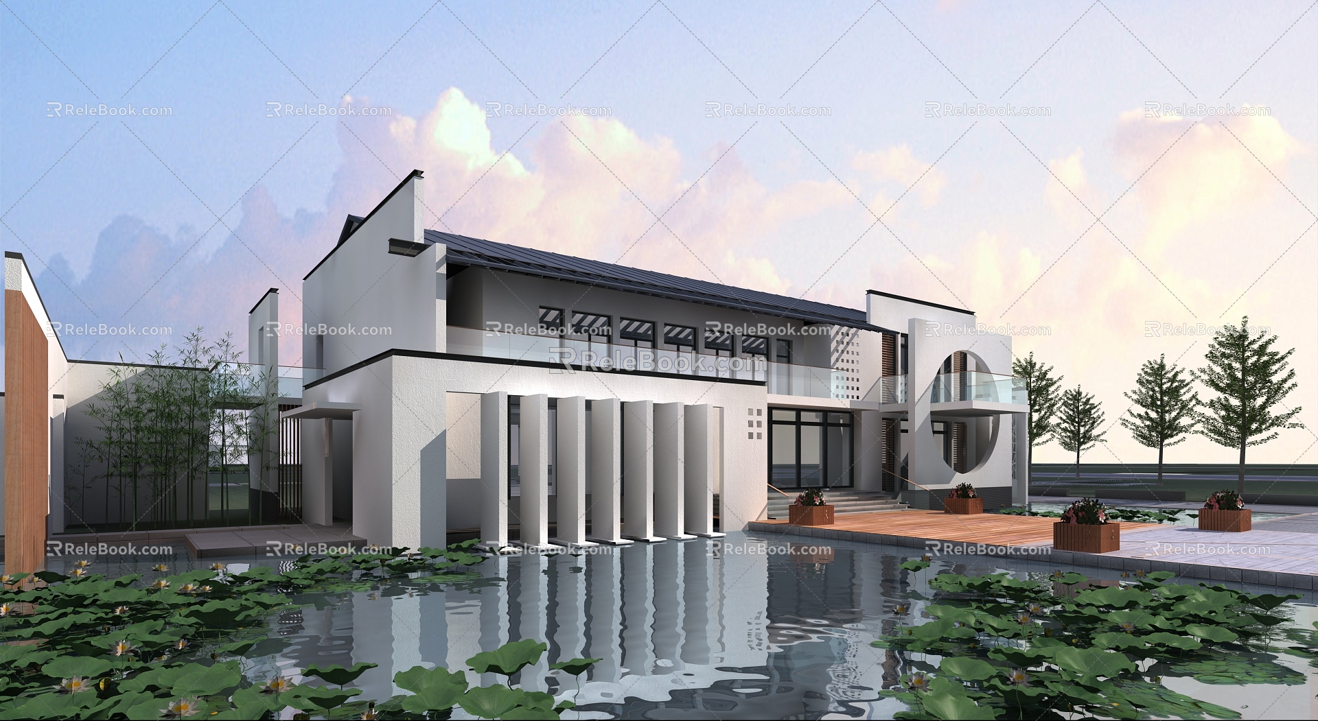 modern clubhouse building clubhouse 3d model