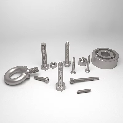 Various Silver Metal Hardware Tools Including Bolts Nuts Washers And Fasteners 3d model Various Silver Metal Hardware Tools Including Bolts Nuts Washers And Fasteners 3d model