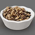 Decorative White Bowl Filled With Brown Seeds Feeding Wild Birds
