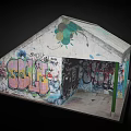 Vibrant Graffiti Art On Small Building Walls With Colorful Lettering And Creative Designs