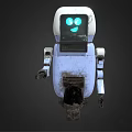 3D Rendered Robot Character With White Head Blue Eyes And Mechanical Limbs