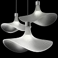 Modern White Chandeliers With Wave Striped Design And Soft Lighting 3d model