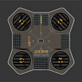 Advanced Spacecraft Landing Platform With Thrusters Solar Panels And Control Panel 3d model
