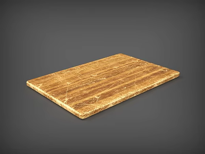 Natural Wooden Cutting Board For Kitchen With Smooth Surface And Grain Texture 3d model