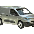 Exterior View Of Silver Compact Commercial Van With Side Door And Closed Cargo Area